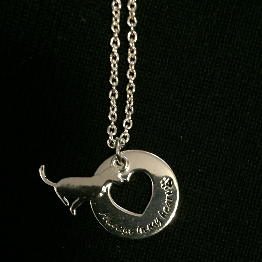 Sterling Heart & Dog Charms on sterling Chain